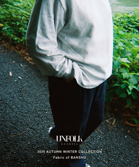 "UNFOLK CLASSIC" Banshu double gauze bias cut tshirt