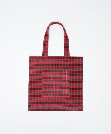 #-37 Reversible check tote bag  (Red)