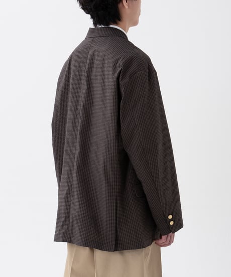 #-55 4B Seersucker double blazer (Brown)