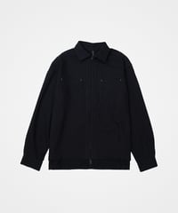 "UNFOLK CLASSIC" Banshu wool mix soft herringbone shirt jacket (Black)