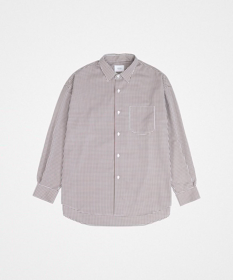 34 2way detachable collar gingham check shirt
