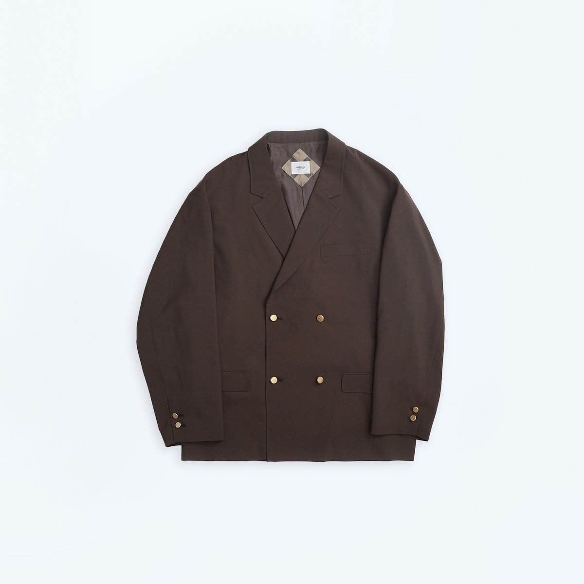 22 4B relax double blazer (Brown) | UNFOLK