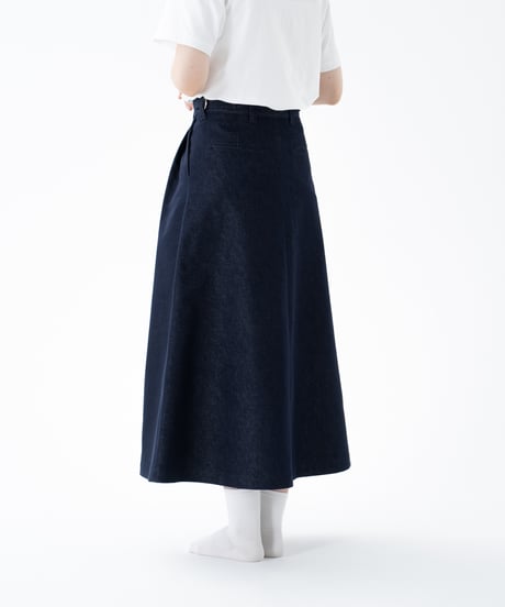 #-70 Rigid denim 2tuck skirt