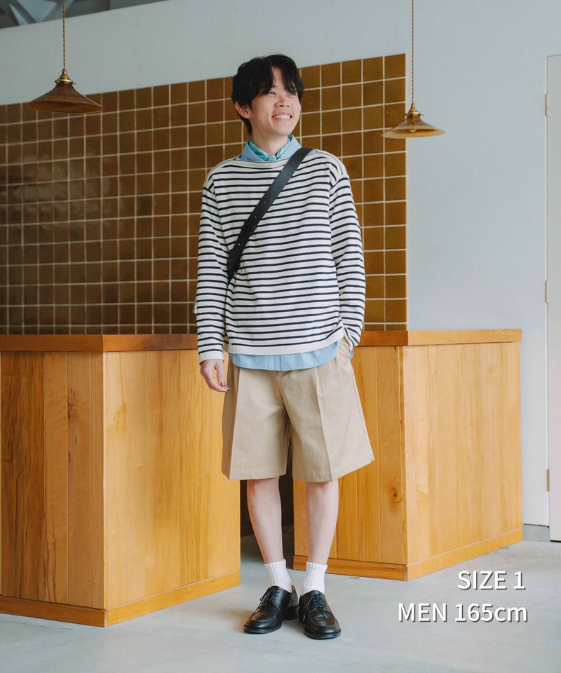 63 Ventile gabardine 2tuck flare shorts (Beig