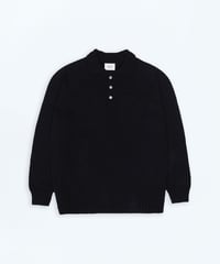 #-33 7×3G cotton knit polo (Black)