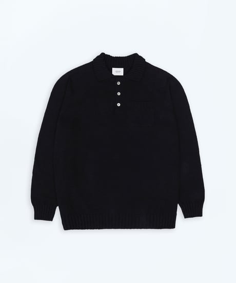 #-33 7×3G cotton knit polo (Black)