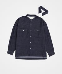 60 2way detachable collar short sleeve shirt
