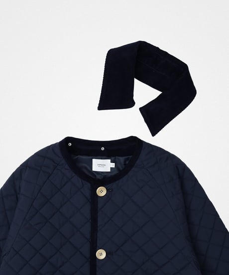 #-72 Diamond Quilt 2way coat (Navy)