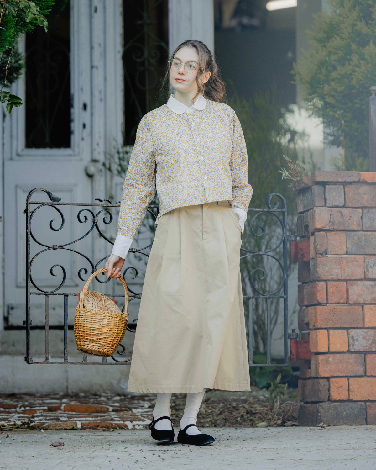 UNFOLK チノスカート 70 Ventile gabardine 2tuck skirt (Beige) | UN