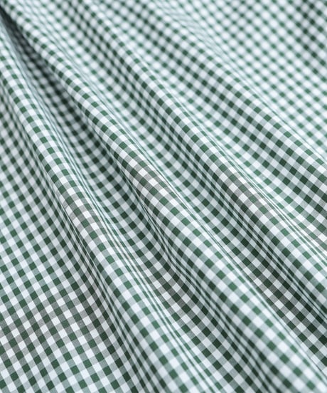 #-34 2way detachable collar gingham check shirt (Green)