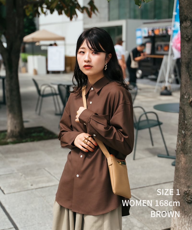 41 2way detachable collar wool shirt（Brown） |