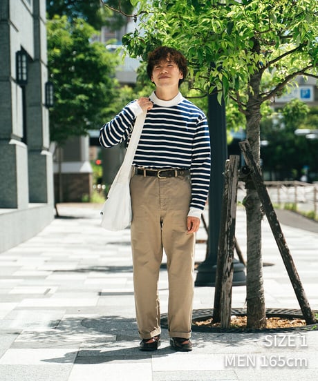 #-20 Heavy weight border long tshirt (Navy)