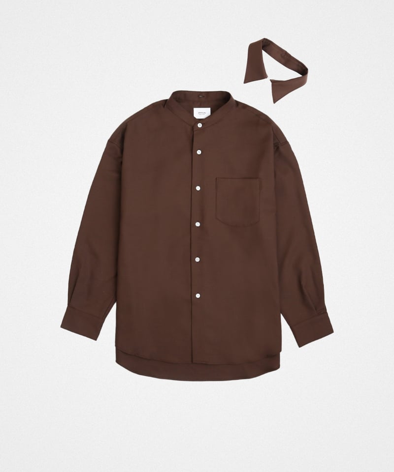 41 2way detachable collar wool shirt（Brown） |
