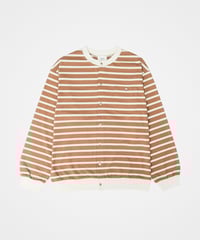 #-19 Heavy weight border cardigan (Beige)