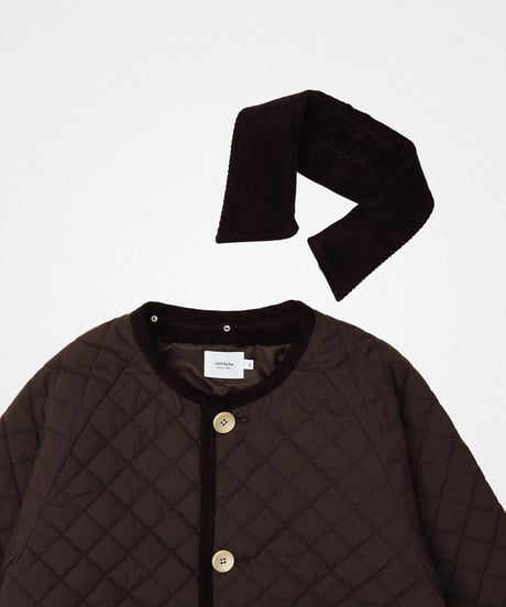 #-72 Diamond Quilt 2way coat (Brown)