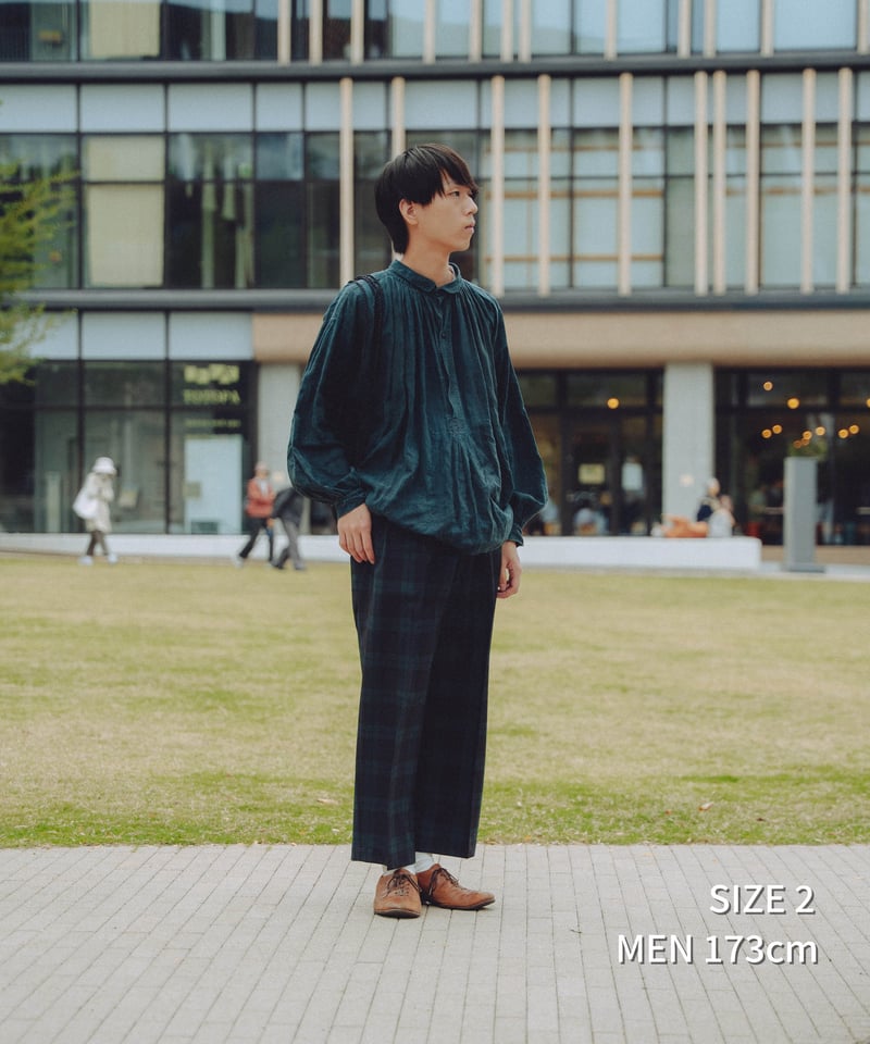 パンツ UNFOLK 2tuck straight check pants 75 W/P gabardine 2tuck straight check pants |