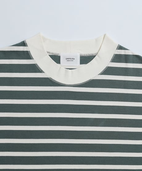 #-20 Heavy weight border long tshirt (Green)