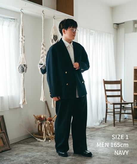 #-22 4B relax double blazer (Black)