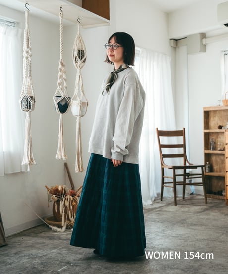 "UNFOLK CLASSIC" Banshu double gauze bias cut tshirt