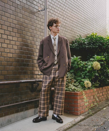 #-21 Seamless classic check pants (Beige)