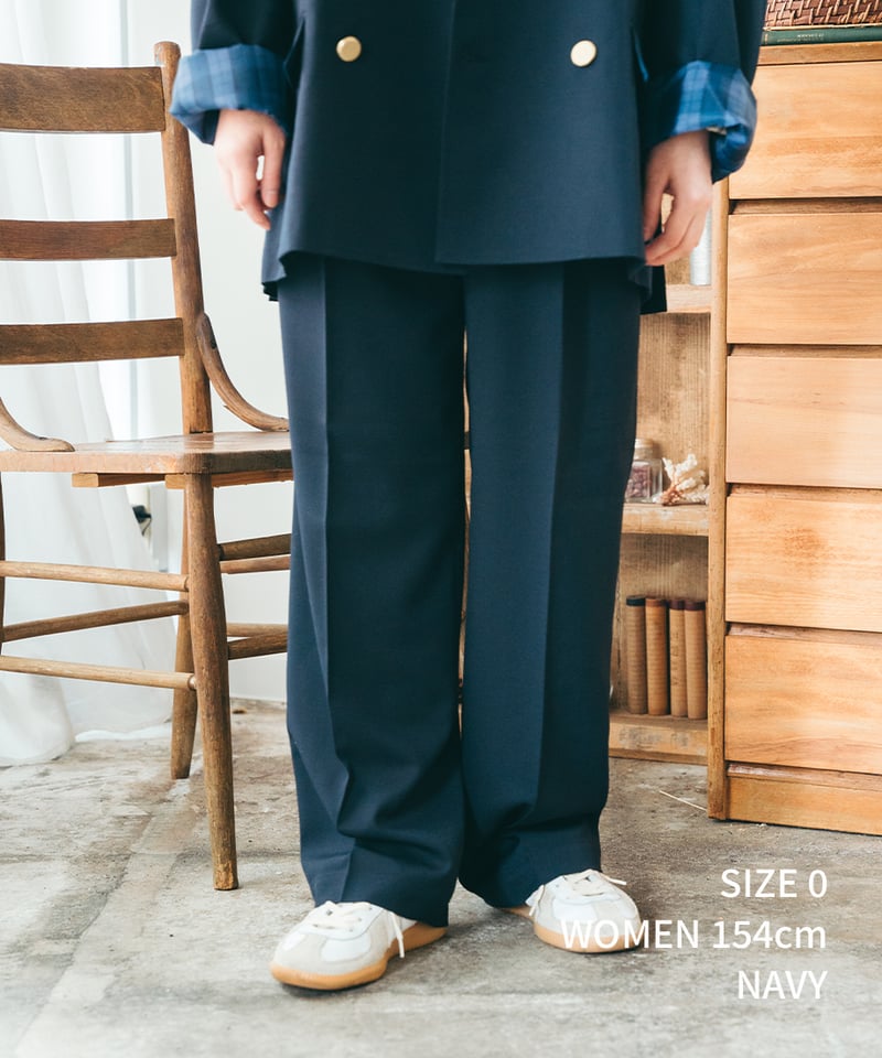 UNFOLK #-47 Wool mix 2tuck slacks 1サイズ 47 Wool mix 2tuck slacks (Black) | UNFOLK