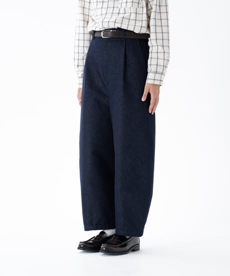 #-73 Rigid denim 1tuck baloon pants