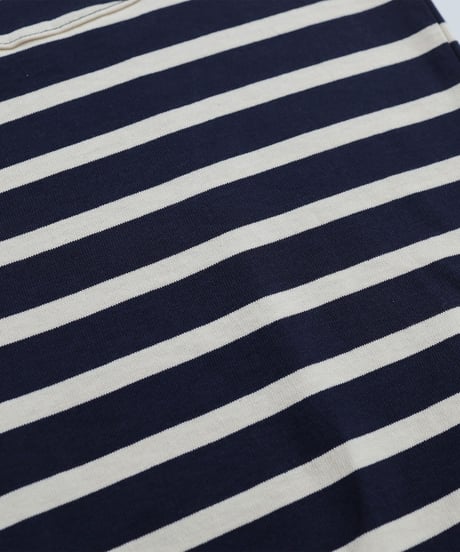 #-19 Heavy weight border cardigan (Navy)