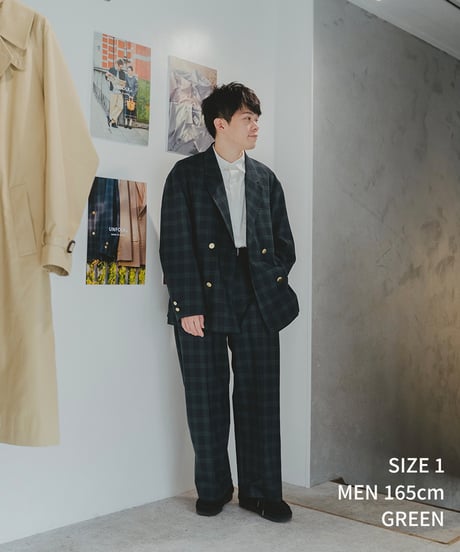 #-31 4B relax double check blazer (Green)