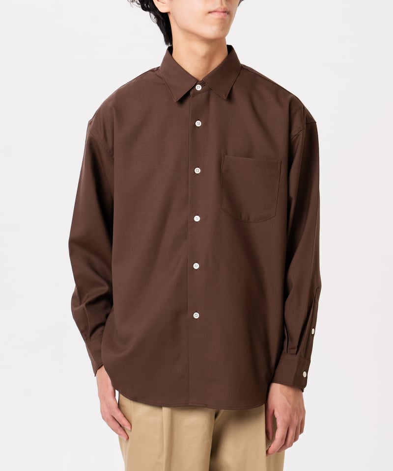 41 2way detachable collar wool shirt（Brown） |