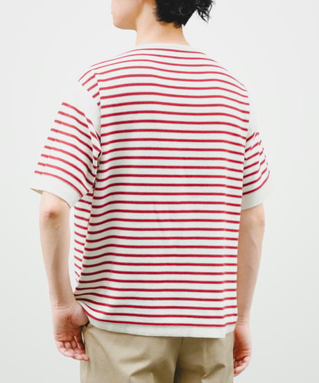 #-85 14G i-plating reversible border short sleeve knit