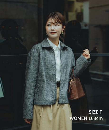 “UNFOLK CLASSIC” Banshu linen mix napping style blouson