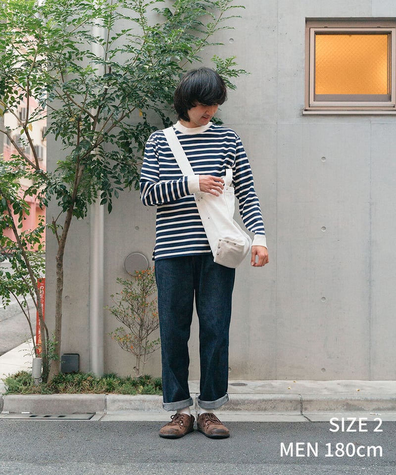 20 Heavy weight border long tshirt (Navy) | U