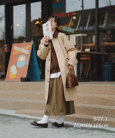 #-70 Ventile gabardine 2tuck skirt (Khaki)