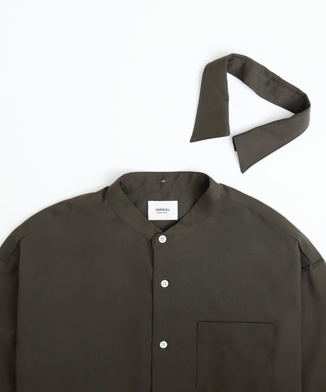 #-41 2way detachable collar wool shirt（Green）