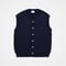#-09 16G Giza cotton vneck knit vest (Navy)