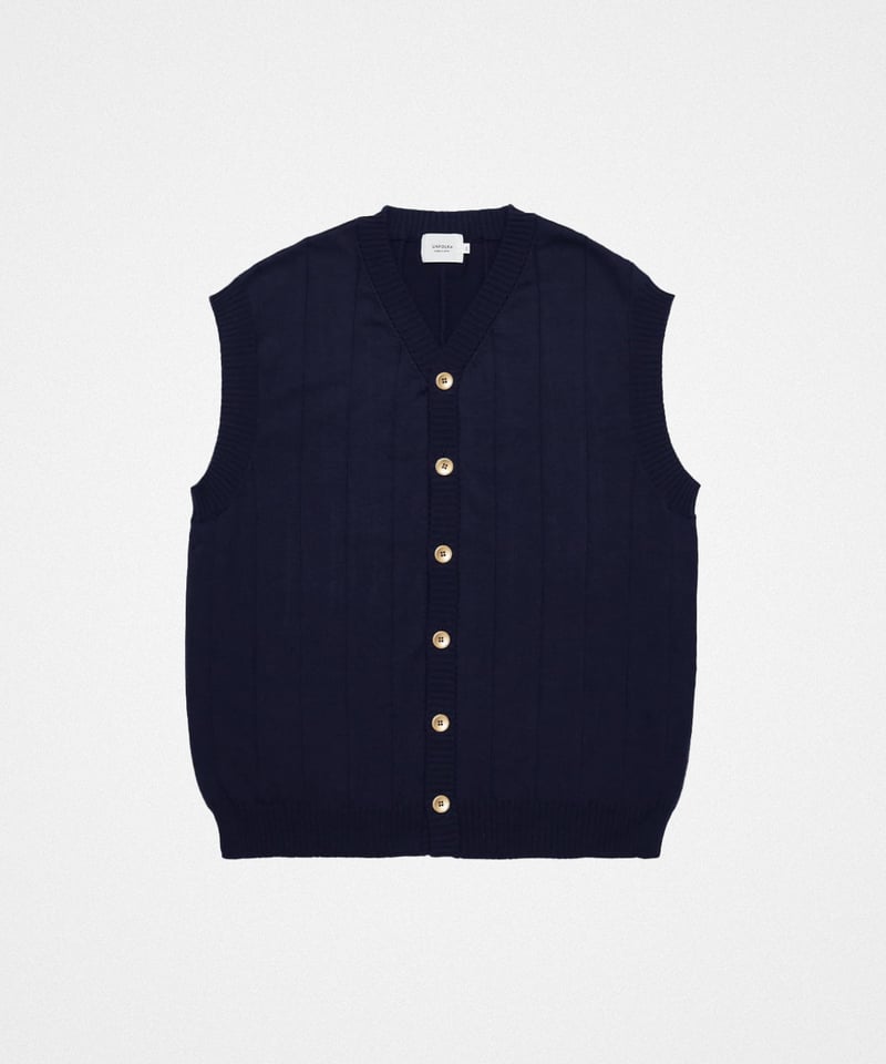 トップス UNFOLK Giza cotton vneck knit vest 09 16G Giza cotton vneck knit vest (Navy) | U