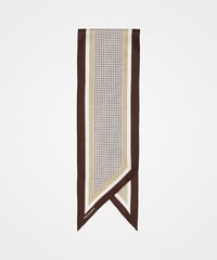 #-14 Hand print silk scarf (Beige)