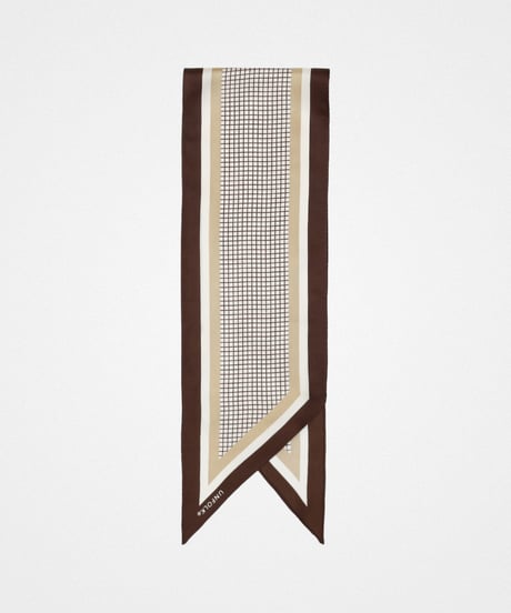 #-14 Hand print silk scarf (Beige)