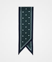 #-59 Hand print silk scarf (Green)