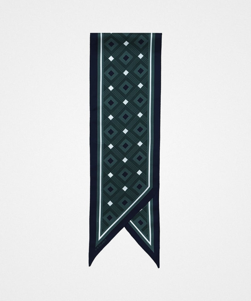 59 Hand print silk scarf (Green) | UNFOLK
