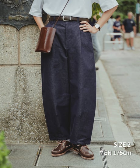 #-73 Rigid denim 1tuck baloon pants