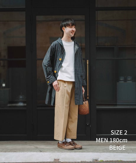 #-24 Ventile gabardine 2tuck straight pants (Khaki)