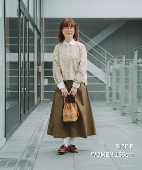 #-70 Ventile gabardine 2tuck skirt (Khaki)