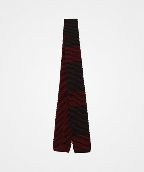 #-56 Reversible silk knit tie (Burgundy)
