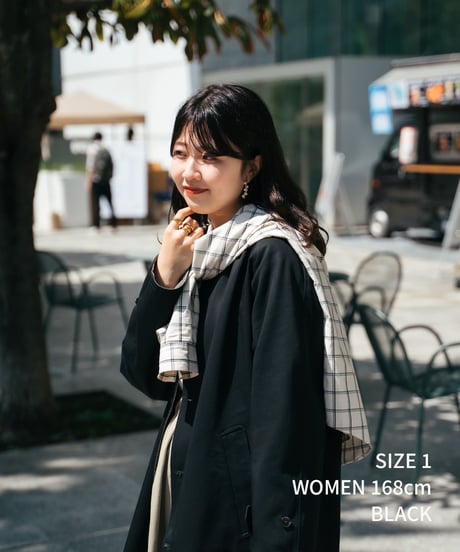 #-27 Reversible nocollar coat (Black)