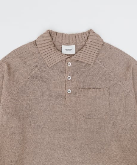 #-33 7×3G cotton knit polo (Beige)