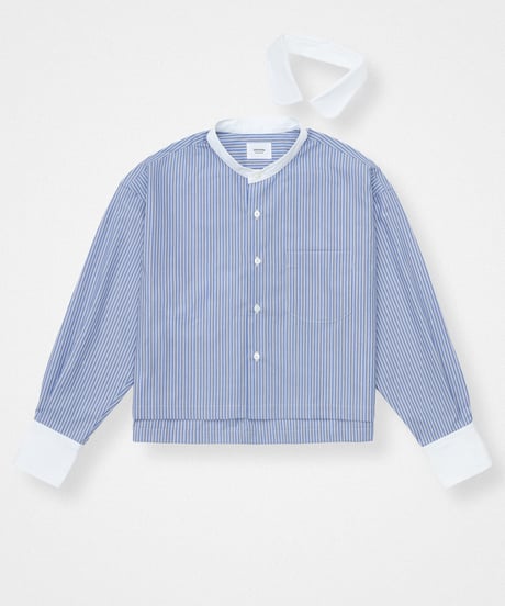 #-57 EX. 2way detachable collar cleric shirt