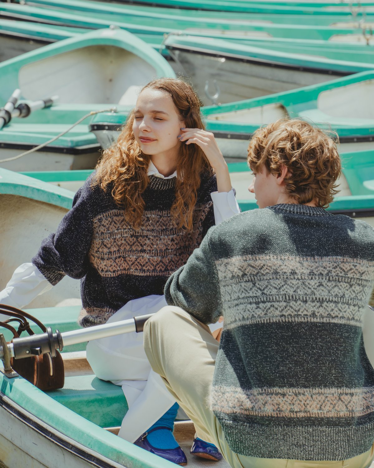 68 Fair isle pattern jacquard knit (Navy) | U