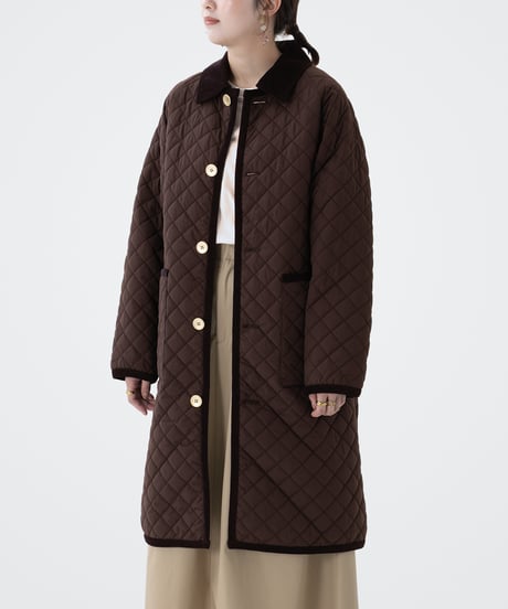 #-72 Diamond Quilt 2way coat (Brown)