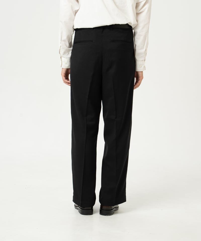 47 Wool mix 2tuck slacks (Black) | UNFOLK